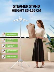 Foldable Steam Iron Stand, Height Adjustable, Universal Steam Iron Stand, Compatible With Most Steam Irons, Portable Hanging Rack, Convenient For Ironing And Storage, 360° Rotating Hanger With Clips. - A - View 2