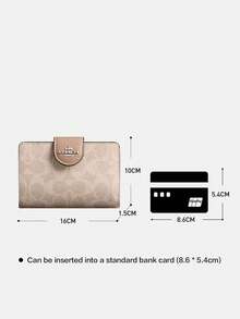 Coach Corner Zip 13 Wallet with Zipper Coin Pocket and Clear ID Window Wallet RFID Blocking Wallet for Women Soft Leather Bifold Compact Card Holder - 杏色 - 查看 7