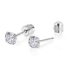 1 Pair Elegant 316L Stainless Steel Cubic Zirconia Stud Earrings, Suitable For Boys And Girls To Wear At Parties, Can Be Used As A Gift - 1 Pair Ear Stud - View 7