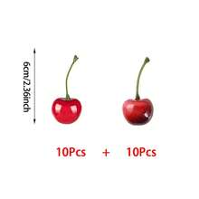 25Pcs Artificial Foam Cherries - Plastic Lemon Slices - Fake Fruits Set,Artificial Lemon Slice Simulation Cherries And Fake Strawberry Perfect For DIY Crafts Decorating Various Holiday Parties,Home Kitchens,Wedding,Office Desk,Vase Decorations - Multicolor - View 10