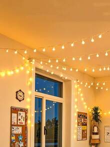 電池供電帳篷圓球串燈－1.5M 10LED / 3M 20LED / 6M 40LED / 10M 80LED，多種長度仙女燈，適用於露營、居家裝飾、房間裝飾－為婚禮派對節日及戶外/室內使用增添浪漫氛圍 - 黃色 - 查看 7