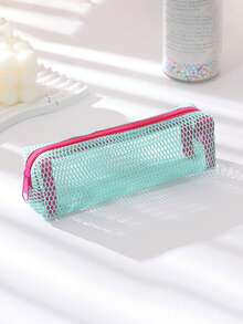Dopamine Colorful Mesh Pencil Case, Multi-Pocket Portable Stationery Bag, Suitable For Students, Back To School Essential, Pencil Case, Stationery Bag, School Supplies,Back To School - Mesh Pencil Case - View 5