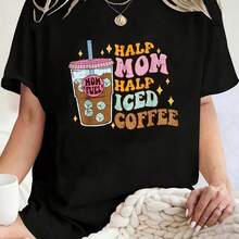 Ha Mom Ha Iced Coffee Lovers - Coffee Mom Coffee Mama T-Shirt -  Cotton Wo's Casual Short Sve Crew Neck T-Shirt For Spring & Summer, Printed Graphic Tee For  Sport Lovers - Negro - Ver 1