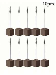 3/10/20pcs Wooden Menu Holders/Seat Card Holders, Suitable For Price Tags, Photos, Displays, Office And Home Display Racks, Celebrations, Birthday Parties, Table Signs And Table Numbers - View 14