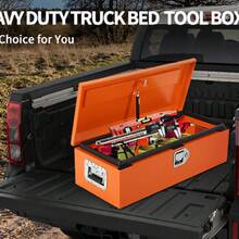 Black Steel Truck Bed Tool Box Heavy Duty Waterproof Metal Toolbox Organizer With Lock And Key, - Powder-coated Orange - 2026 Model - View 6