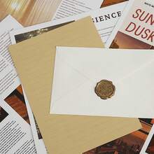 16pcs Multicolor Linen Texture Gift Envelopes With Letter Paper And Wax Seal, Vintage Invitation Envelopes For Cards And Wedding Invitation - A - View 5