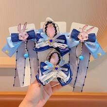 Disney 1/2pcs Student Girl Hair Clip Rabbit Police Officer Headpiece Little Girl Zootopia Rabbit Ears Bow Hair Clip Hair Accessory Exquisite - B - View 5