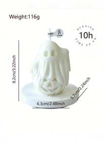 116g 萬聖節幽靈南瓜造型香氛蠟燭，居家裝飾節日氛圍裝飾禮品，白色/黑色/橘色可選，香草/邂逅/蘋果肉桂，手工大豆天然香氛蠟燭 - 南瓜幽靈 - 查看 8