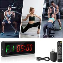 Reloj Digital Buro Led Temporizador Control Remoto De Pared - Negro 1 pieza - Ver 3