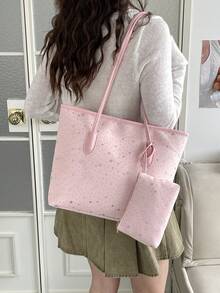 New Luxury High-End Versatile Women's Shoulder Tote Bag - Pink - View 9