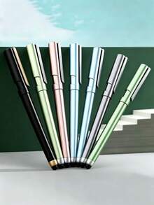1pc 2-In-1 Stylus Ballpoint Pen, Suitable For Students, Dual-Use Capacitive Touch Screen Pen, Universal For Phone/Tablet, 5 Colors Available: Green/Pink/Blue/Grey/Black, Back To School - A - View 8