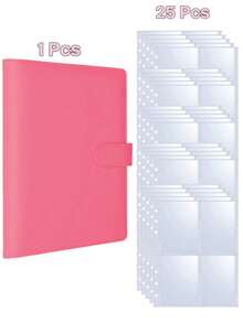 Candy Color A5 PU Leather Photo Album, Cute Korean Music Fan Photo Card Collection Notebook, Stationery - Multicolor - View 18
