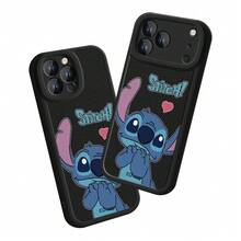 Miniso Cute And Stylish Disney Stitch Cartoon Phone Case For Girls, Compatible With IPhone 17/17 Pro Max/16/17 Pro/15/14/16 Plus/17 Air/IP 13/15 Pro/12 Mini/11/15 Plus. Drop-Proof And Scratch-Resistant, Compatible With Apple Devices. - Black - View 4