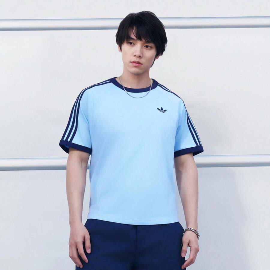 Adidas 3S TEE Dopamine Style Pure Cotton Skin-Friendly Knitted Sports Short Sleeve T-Shirt Top - Blue - View 1
