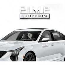 Pimp Edition Emblem Car Side Rear Front Hood Trunk Door Fender Bumper Metal Badge 3D Decal Sticker Fit ForF150 F250 F350 Silverdo 1500 2500 Sierra GMC Chevy CarTruck SUV Silver Black (CR-PE) - 銀黑 - 查看 4