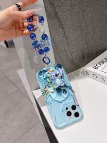 Disney Has Authorized, Phone Case - Chain Set, The Stitch Lilo & Stitch 3D Phone Case Plus A Silicone 3D Stitch Bracelet With Metallic Ring Removable Bracelet, Stitch And Angel Pattern, Compatible With Iphone17/16/15/14/13/12/11/XS/XR/X Plus Pro Max, A Stylish Cartoon Phone Case, The Perfect Gift Choice, Phone Protection, Durable Phone Cover, Great Gift For Friends And Family. - trắng - Xem 5