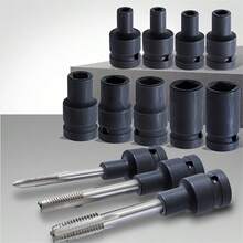 9件組套筒轉接頭組，1/2" 驅動 - M6至M24 電動扳手轉接頭，適用於衝擊鑽，工業工具，耐用且實用 - 9件合錐套筒組 - 查看 1