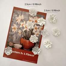 Beautiful Flower Shaped Refrigerator Magnet Set, White Fridge Magnets, Kitchen, Cabinet And Dishwasher Decorative Stickers - Perfect Friendship And Confession Gift And Various Holiday Options - one-size - View 3
