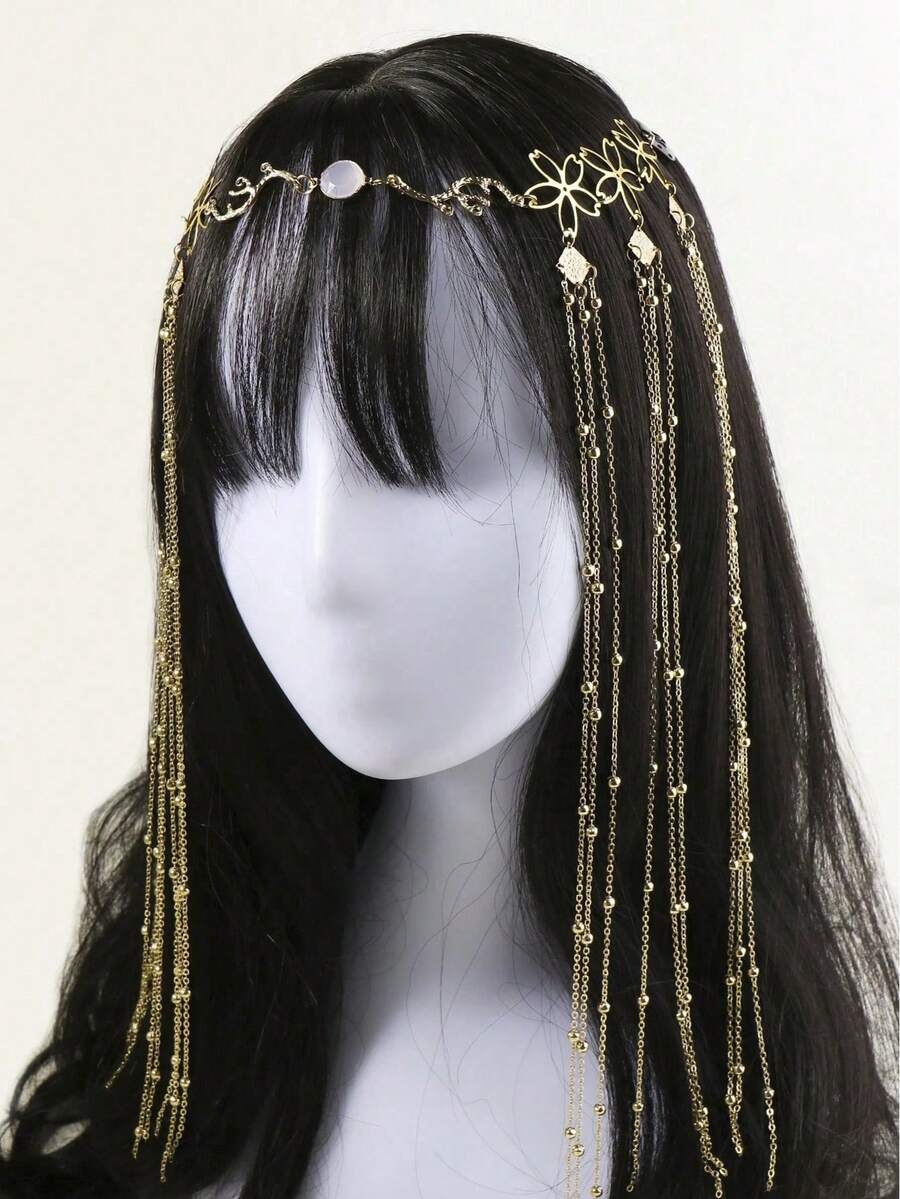 1 Piece Of Elegant Tassel Headband For Teenagers, Forehead Jewelry, Hair Vine Chain Jewelry - Multicolor - View 1