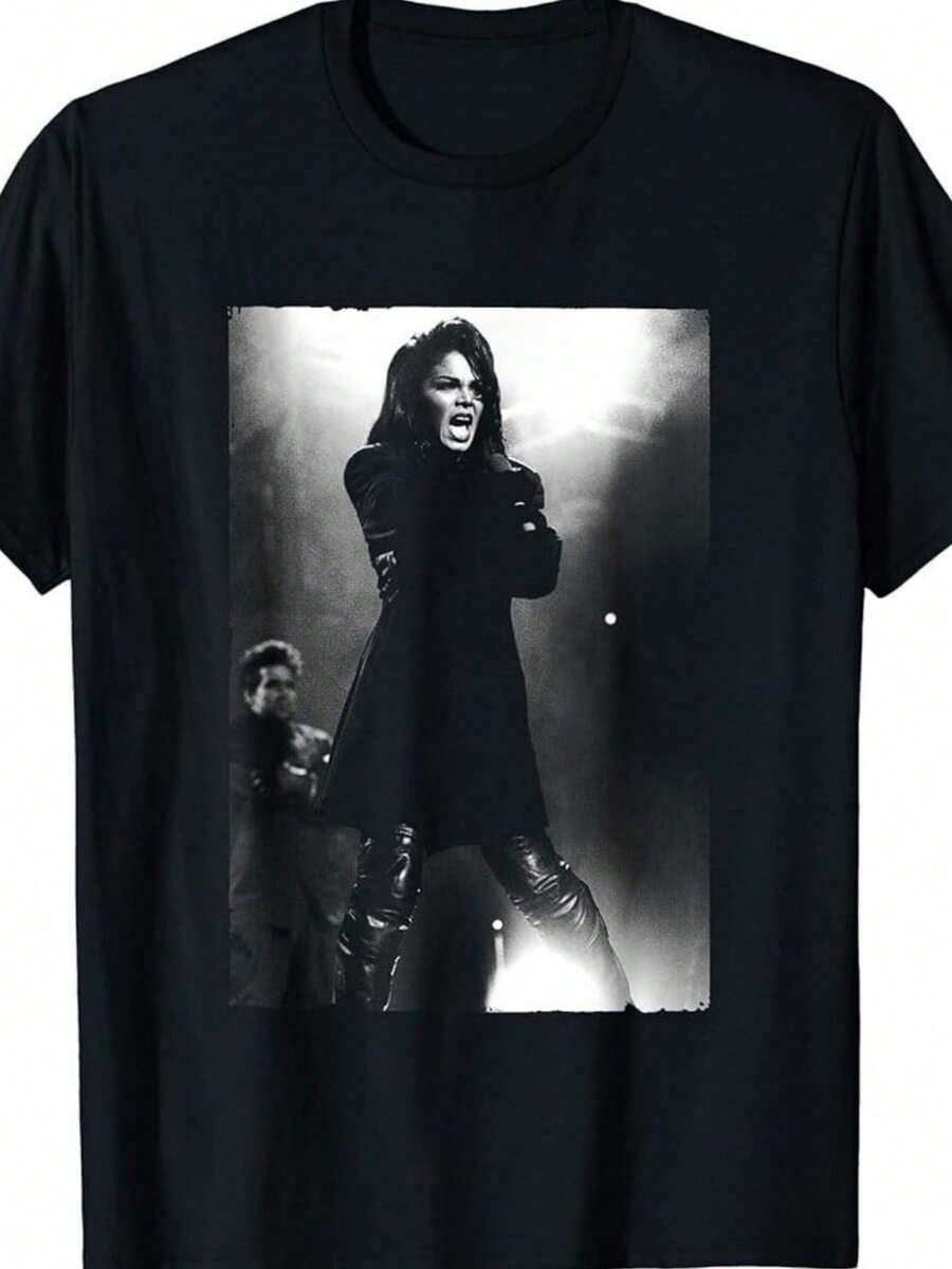 1 camiseta de cantante en vivo - Negra, Talla única para adultos, Pequeña, 180g, 100% algodón - Negro 3 - Ver 1