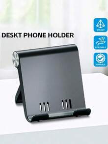 1pc Universal Adjustable Folding Desktop Phone And Tablet Stand, Portable Folding Phone Holder, Waterproof Desktop Base, Adjustable Angle Universal Stand, Desktop Storage, Home Office Daily Essential - Multiple Styles - View 2