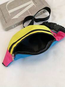 Bolso de cintura/bandolera para mujer; diseño de bloques de color unisex; adecuado para ciclismo, senderismo, actividades al aire libre y fitness. - Multicolor - Ver 11