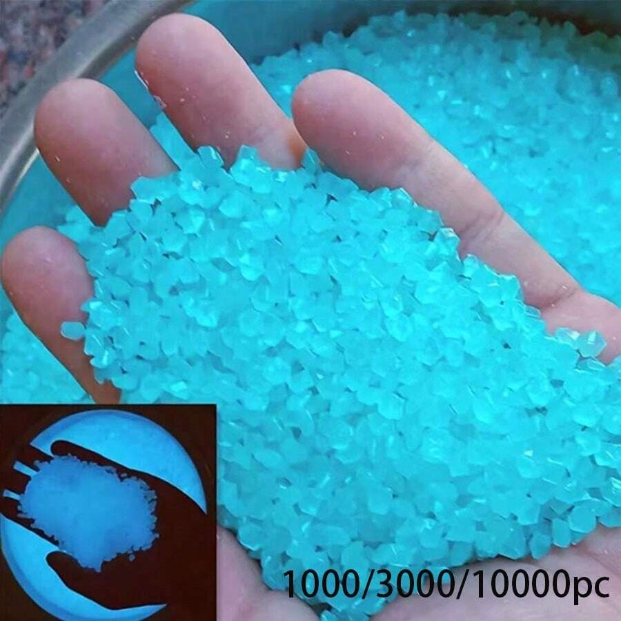 1000/3000/10000 قطعة حصى صغيرة مضيئة في الظلام، أحجار مضيئة لديكور حديقة الجنيات، أحجار اصطناعية مضيئة للحوض، أحجار زخرفية للبونساي، ديكور DIY - متعدد الألوان - مشاهدة 1