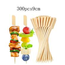 400/300/200/100/50/20pcs Appetizer Bamboo Skewers, Long Cocktail Picks, Fancy Appetizer Toothpicks, Flat Paddle Wooden Food Sticks, For Party Drinks, Fruit, BBQ, Charcuterie Board Accessories - Apricot - View 24