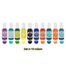 10色UV樹脂顏料組，10ml/0.34fl Oz/個，適用於環氧樹脂和UV手工藝，DIY珠寶製作著色劑 - A - 查看 10