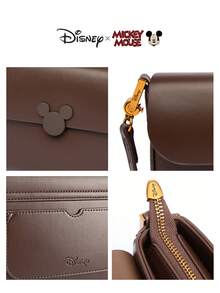 Disney 聯名時尚 PU 小方格鏈條斜挎肩背包 女款 棕色 小號 - 彩色 - 查看 11