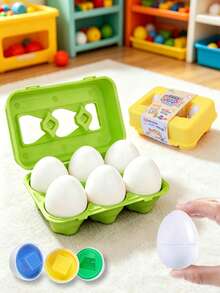 NEUSNEY Color & Shape Matching Egg Model Children's Toy, Easter Egg Educational Early Learning Thinking Logic Training Gift, Birthday Present, Some Accessories Randomly Selected - Multicolor - View 2