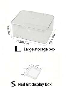 24/16/10/6pcs Transparent Press-Type Nail Storage Box, Display Box With Safety Lock Lid, Stackable Organizer And Storage, Suitable For False Nails, Acrylic Nail Tips, Salon Accessories, Holiday Gift - Clear - View 6