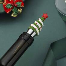 Tapones de botella de vino con mueco de nieve de Navidad, decoracin de da festivo de Pascua, resina hecha a mano, regalo de vino para anfitriona, bonitos selladores de botellas de vino y bebidas - Multicolor- - Ver 5
