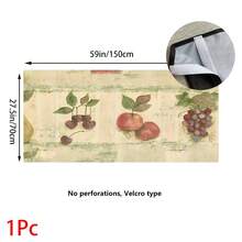 1pc, Home Decor, Fruit Pattern Printed Table Skirt, Kitchen Small Curtain, Kitchen Cabinet Cover, With Curtain Holes, Easy To Hang, Rectangular, Machine Woven, Machine Washable, Kitchen Decoration And Accessories, Perfect For Kitchen Cabinets And Home Decor - Multicolor - View 15