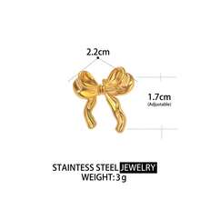 1 pièce Bague en acier inoxydable plaqué or 18 carats à la mode, asymétrique, ronde et creuse en forme de cœur, imperméable et polyvalente pour femmes, convient pour le port quotidien, les rassemblements, les fêtes et le style de rue - anneau - Voir 5