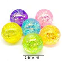 1/2/5/10pcs Adult Glitter Stress Balls, Colorful Slow Rebound Squeeze Toys, Silky Soft Memory Gel Sensory Balls, Stretchable Hand Exercise Balls, Birthday Gift, Random Style And Color - Multicolor - View 5