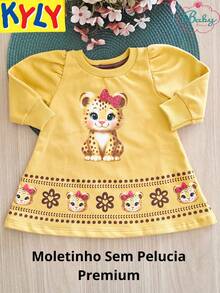 Vestido Bebê Infantil Menina Manga Longa Kyly Premium - Amarelo mostarda - Visão 2