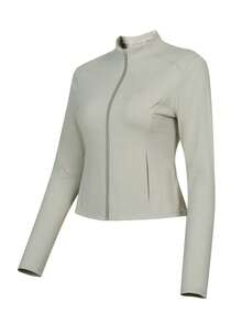 CAMEL CROWN Women's Stand Collar Sun Protection Shirt, Slim Fit Short Sun Protective Jacket For Summer - Cold Tea Gray - View 5