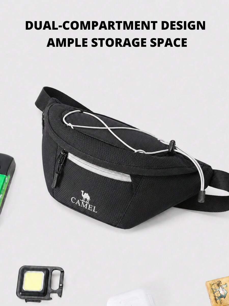 CAMEL CROWN Multifunctional Commuting & Running Waist Bag For Men & Women, Large Capacity Portable Chest Bag, Phone Pouch, Small Bag - Phantom Black - View 1
