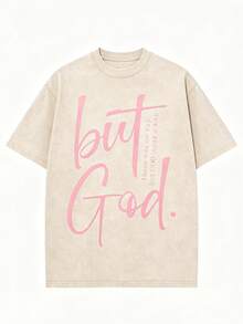 Classic Retro Fashion Casual Novel Four Seasons Simple And Versatile. Men's Four Season High-Quality Printed Washed Cotton Brand Loose Casual T-Shirt - 杏色 - 查看 1