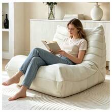Comfortable And Plush Armchair-Sofa, Filled With High-Quality Foam, Ideal For Reading And Relaxing. - White - View 3