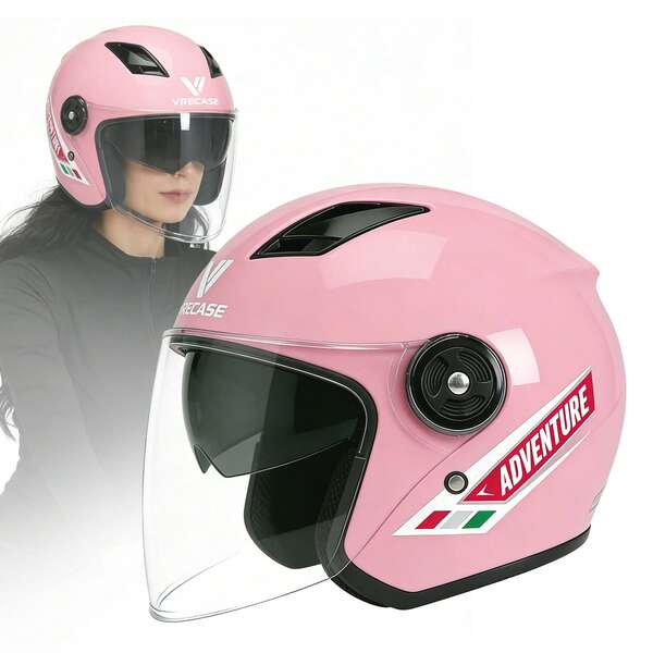 VRECASE Rally Helmet, A Rally Motorcycle Helmet With A Durable Shell, Unisex, Suitable For All Seasons, Matte Black. Lightweight Breathable Motorcycle Helmet With HD Anti-Fog Lens, Off-Road Motocross Bicycle Scooter Helmet, Protects Women And Men Adults.