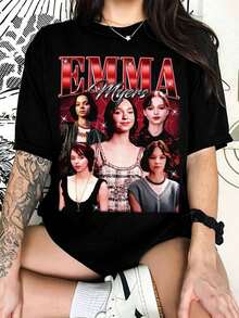 Vintage Emma Myers Bootleg T-Shirt, Retro Aesthetic Graphic T-Shirt Y2K, Fan T-Shirt For Women And Men, Soft Unisex Celebrity Top, Emma Myers Gift - Black - View 1