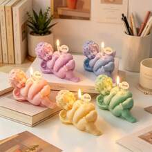 3D心形天使矽膠蠟燭模具,臥式天使雕像蠟燭製作模具,適用於家居裝飾、DIY樹脂肥皂石膏鑄造模具 - Angel Mold - 查看 3