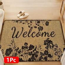 1pc, Home Decor, Floral Pattern Print, Linen Kitchen Rug, Kitchen Mat, Floor Mat, Bathroom Mat, Door Mat, 3D Print Rectangular, Suitable For Living Room, Bedroom, Hallway, Bathroom, Laundry Room - Polyester Rug, Suitable For Indoor And Outdoor Home Decor - Multicolor - View 14