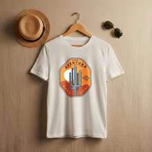 Orange And Blue Desert Cactus Adventure Collection With The Vector Lab Dana Point Logo [Men's T-Shirt] Spring Summer Outdoor Hiking Camping Casual Sty - White - View 3