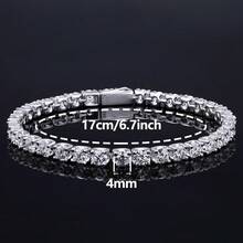 2mm-5mm 100% 莫桑石網球手鍊 925 純銀鍍白金 通過鑽石檢測儀檢測附 GRA 證書 女款禮物珠寶 - 白色 - 查看 26