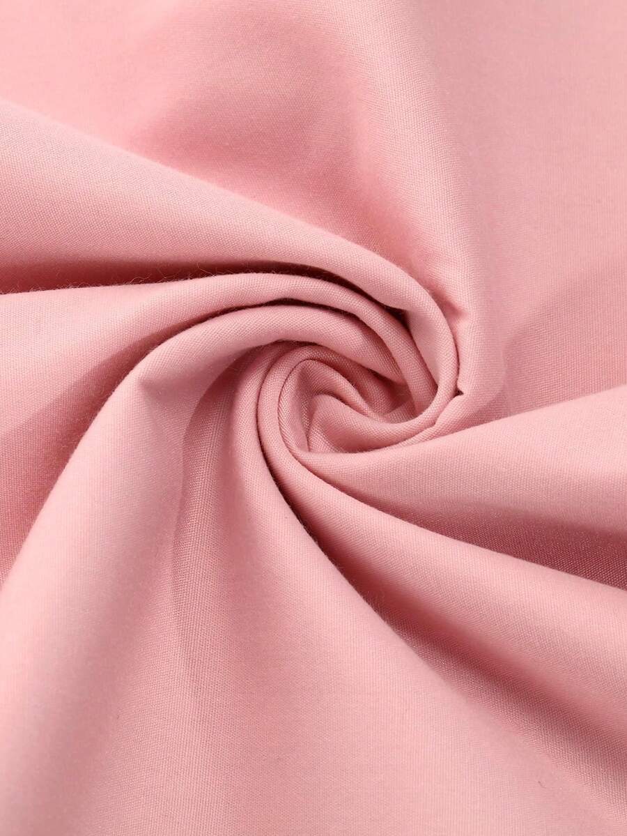 1pc Whole Roll Cut-To-Size Solid Color Polyester Fabric, Clothing Lining Handmade DIY Sewing Material - Pink - View 1