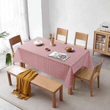 1pc Waterproof Oil-Proof Wash-Free PEVA Tablecloth Heat-Resistant Stain-Resistant Printed Table Cover Home Dining Table Protector Mat - Multicolor - View 5