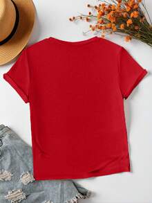 Presenta un estampado de corazón mexicano, cómodo de llevar en primavera, verano y otoño, ecológico. - Rojo - Ver 4